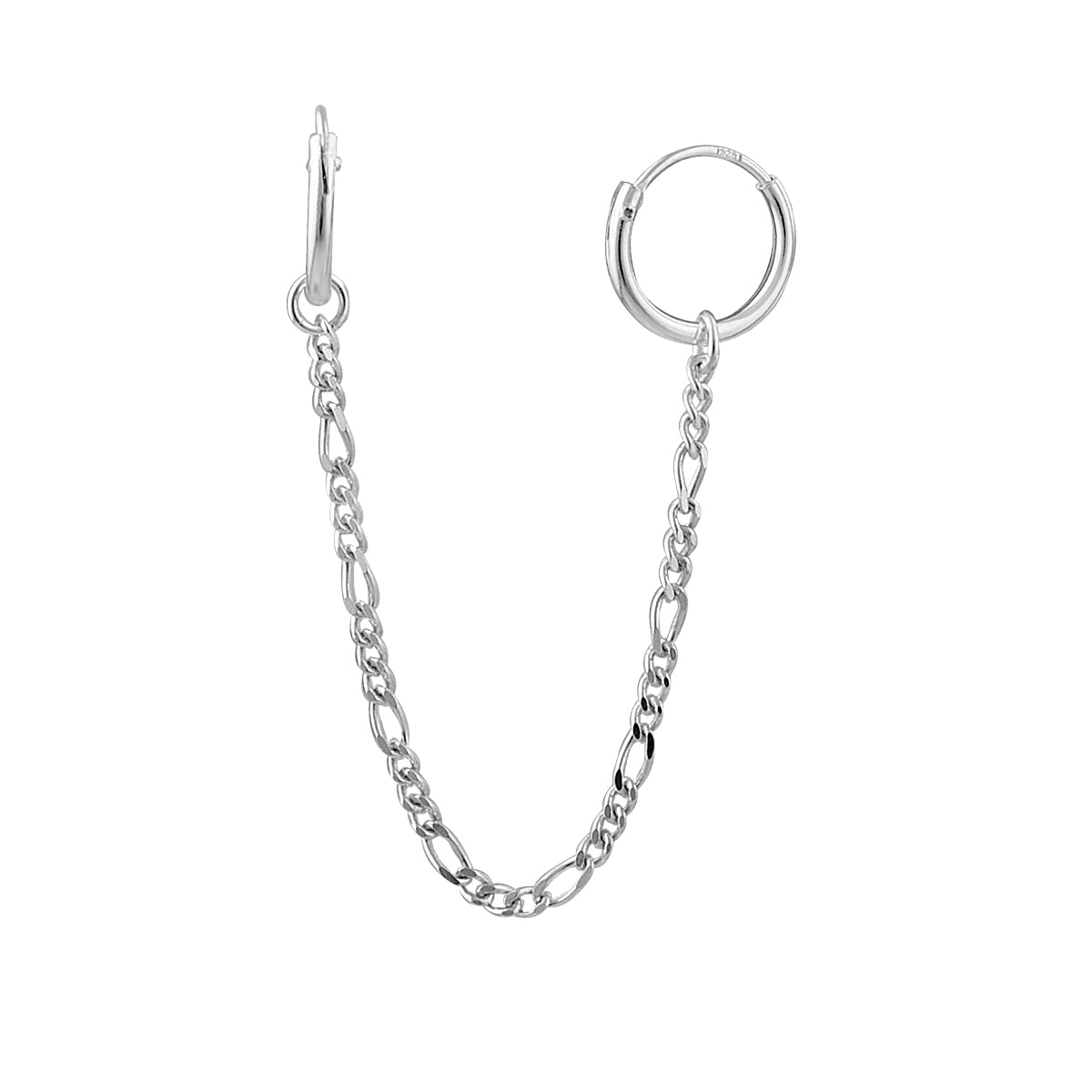 Sterlingsilber Figarokette Doppel 10 - mm Creolen Ohrring