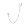 Sterlingsilber Mond Ohrmanschette Stern Kette Creolen Ohrstecker