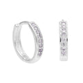 Sterlingsilber Alexandrit CZ Pavé Fassung 15 mm Klappcreolen Ohrringe