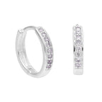 Sterlingsilber Alexandrit CZ Pavé Fassung 15 mm Klappcreolen Ohrringe
