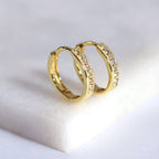 Creolen aus vergoldetem Sterlingsilber mit Aquamarin-Zirkonia, 15 mm
