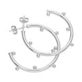 Sterlingsilber 30 mm Pomponkügelchen Offen Creolen Ohrstecker