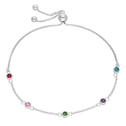 Sterlingsilber Mehr Regenbogen CZ Verstellbar Armband