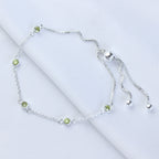 Sterlingsilber Mehr Peridot CZ Verstellbar Armband