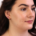 Vergoldet Sterlingsilber Amethyst CZ 4 mm Ohrstecker