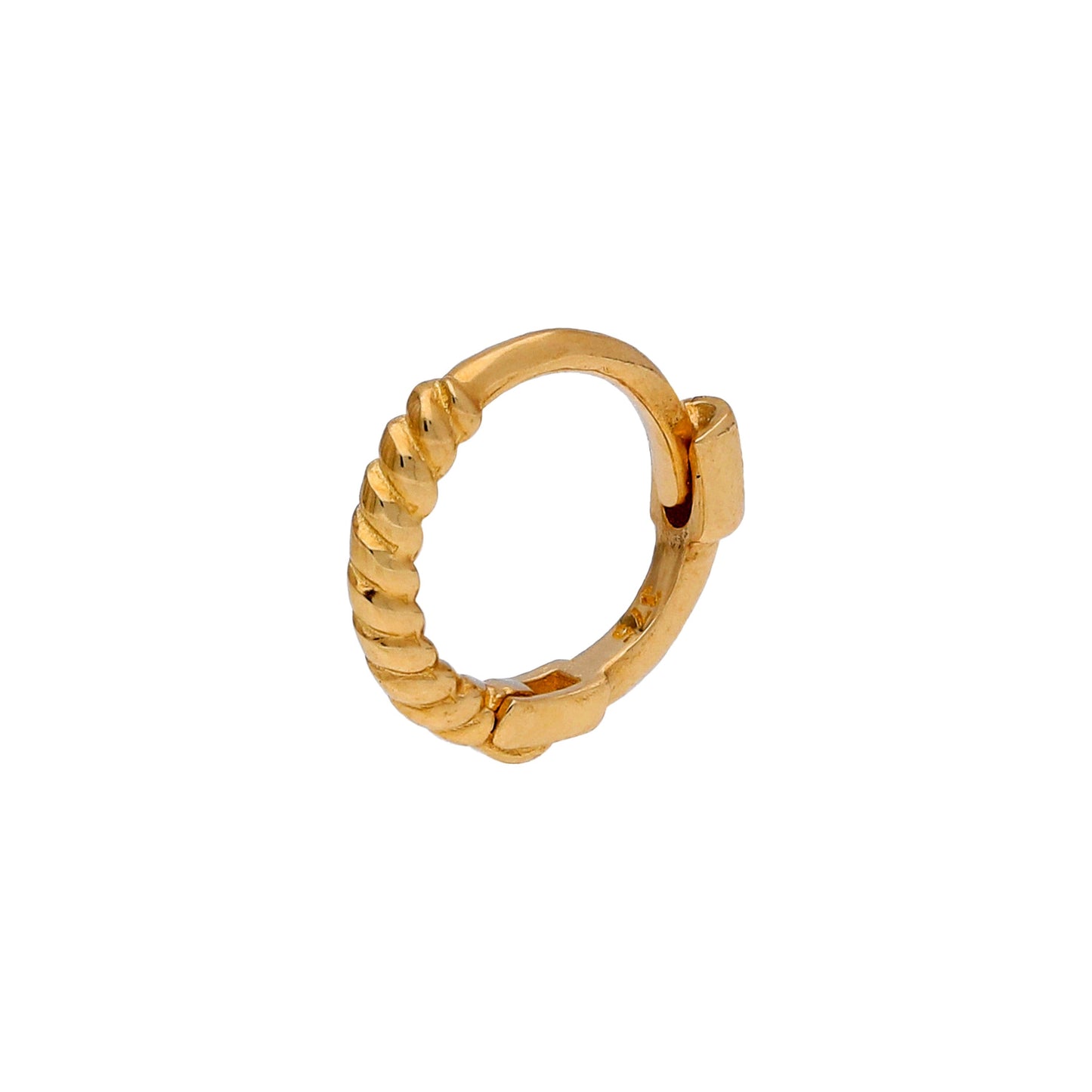  9 Karat Gold Winzig Gedreht Helix 7mm Creolen 26Ga Ring