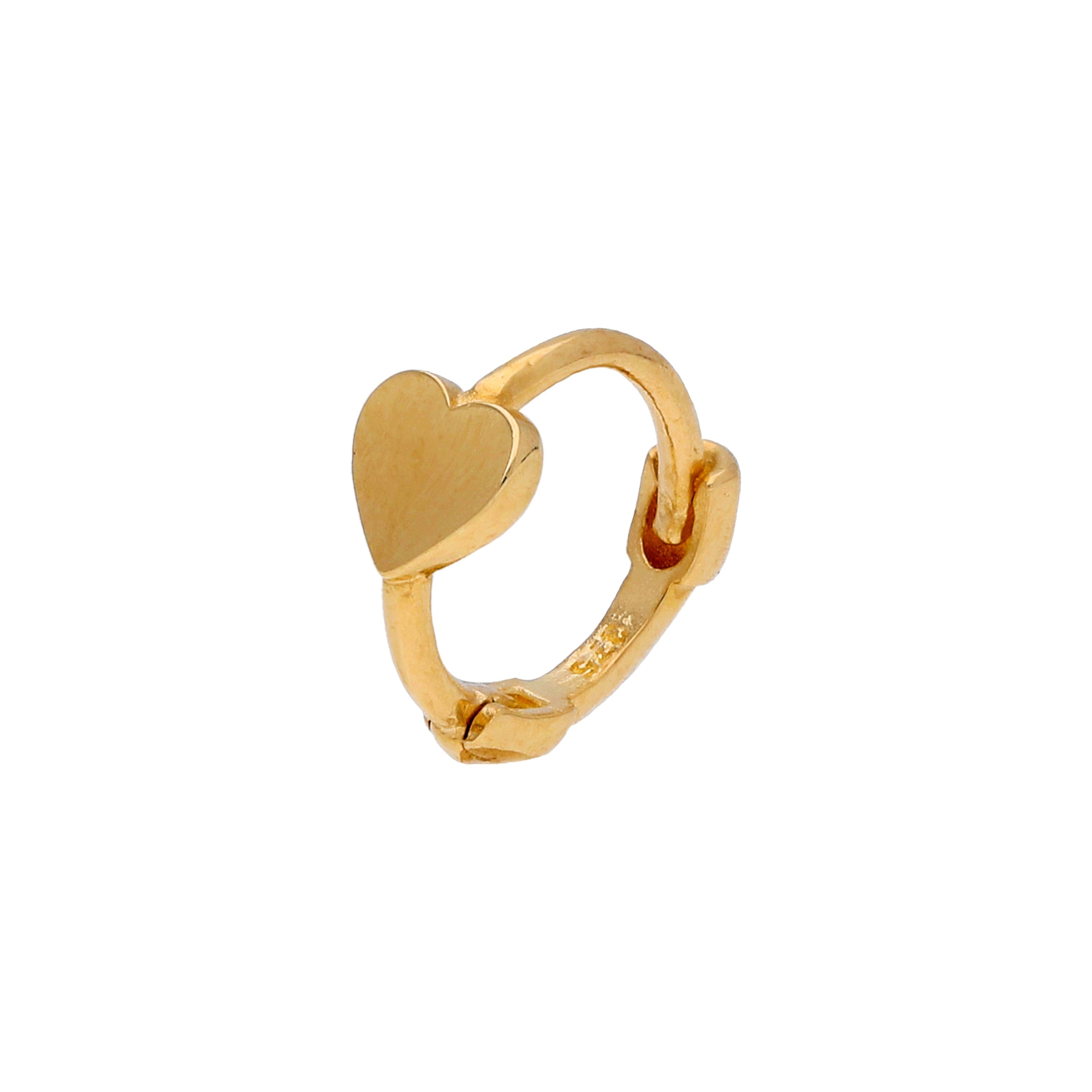 9 Karat Gold Winzig Herz 7 mm Helix Creolen 26Ga Ring