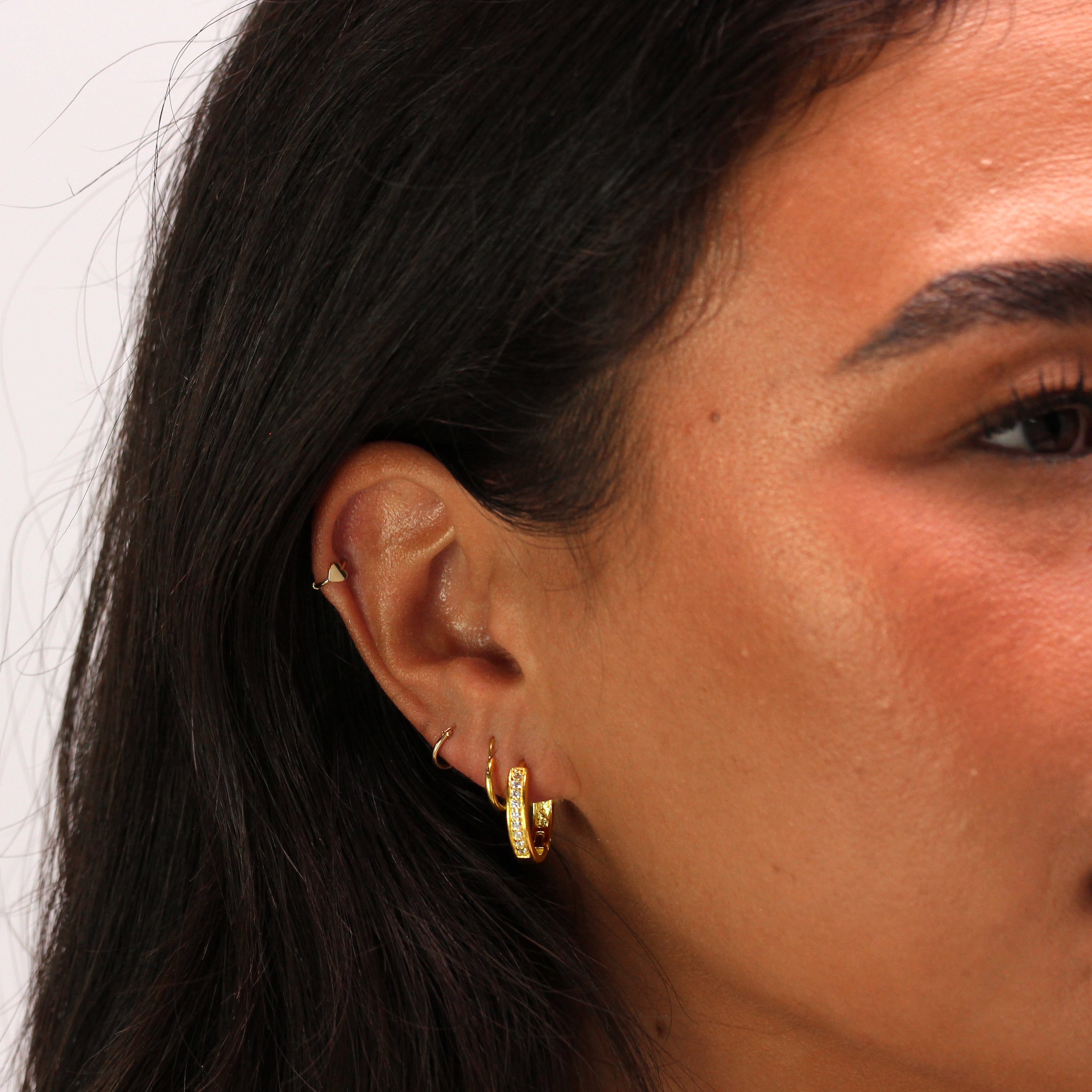 9 Karat Gold Winzig Herz 7 mm Helix Creolen 26Ga Ring