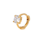9 Karat Gold Winzig Rund 3,5 mm CZ Helix 7 mm Creolen 26Ga Ring