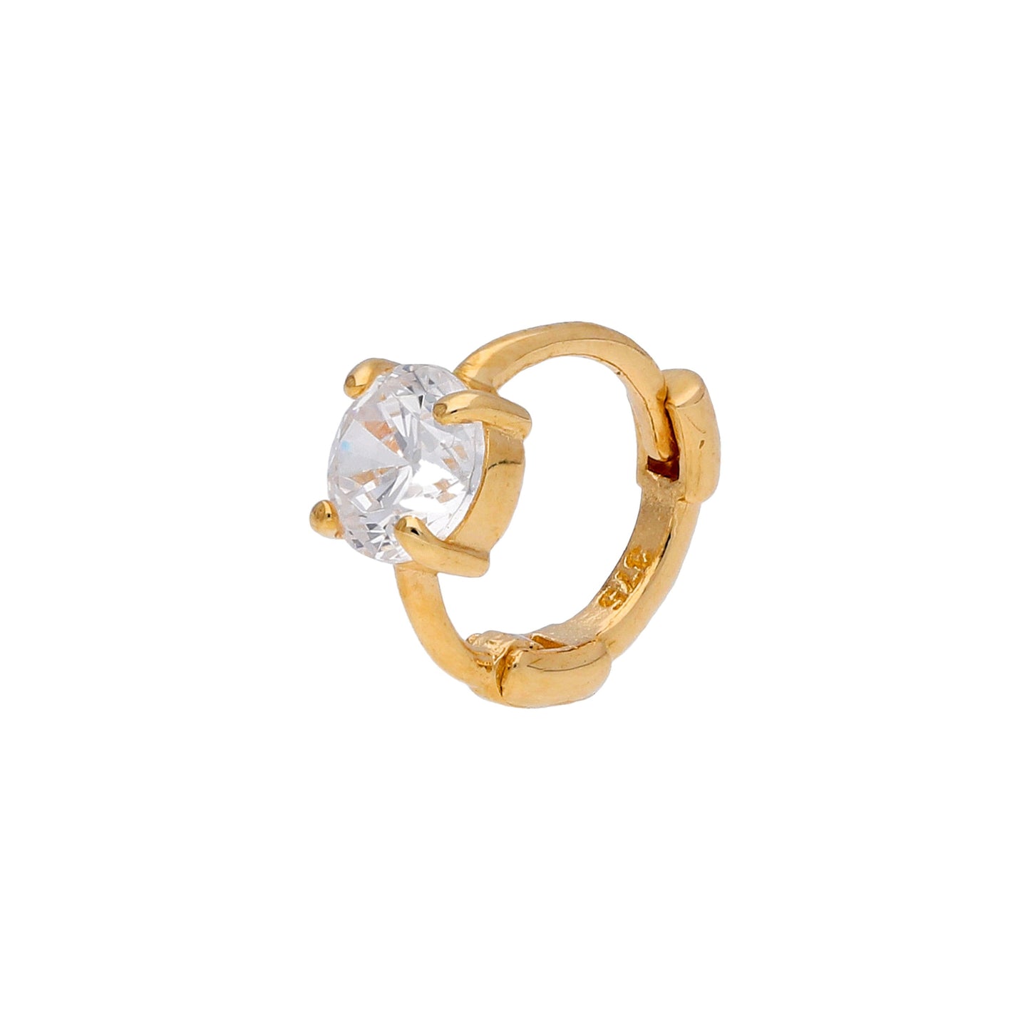 9 Karat Gold Winzig Rund 3,5mm CZ Helix 7mm Creolen 26Ga Ring