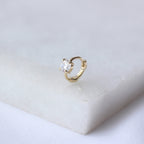 9 Karat Gold Winzig Rund 3,5 mm CZ Helix 7 mm Creolen 26Ga Ring