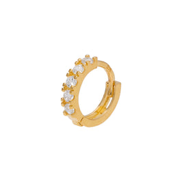 9 Karat Gold Winzig Pavé Fassung CZ 8 mm Helix Creolen 26Ga Ohrring