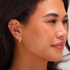 9 Karat Gold Winzig Pavé Fassung CZ 8 mm Helix Creolen 26Ga Ohrring