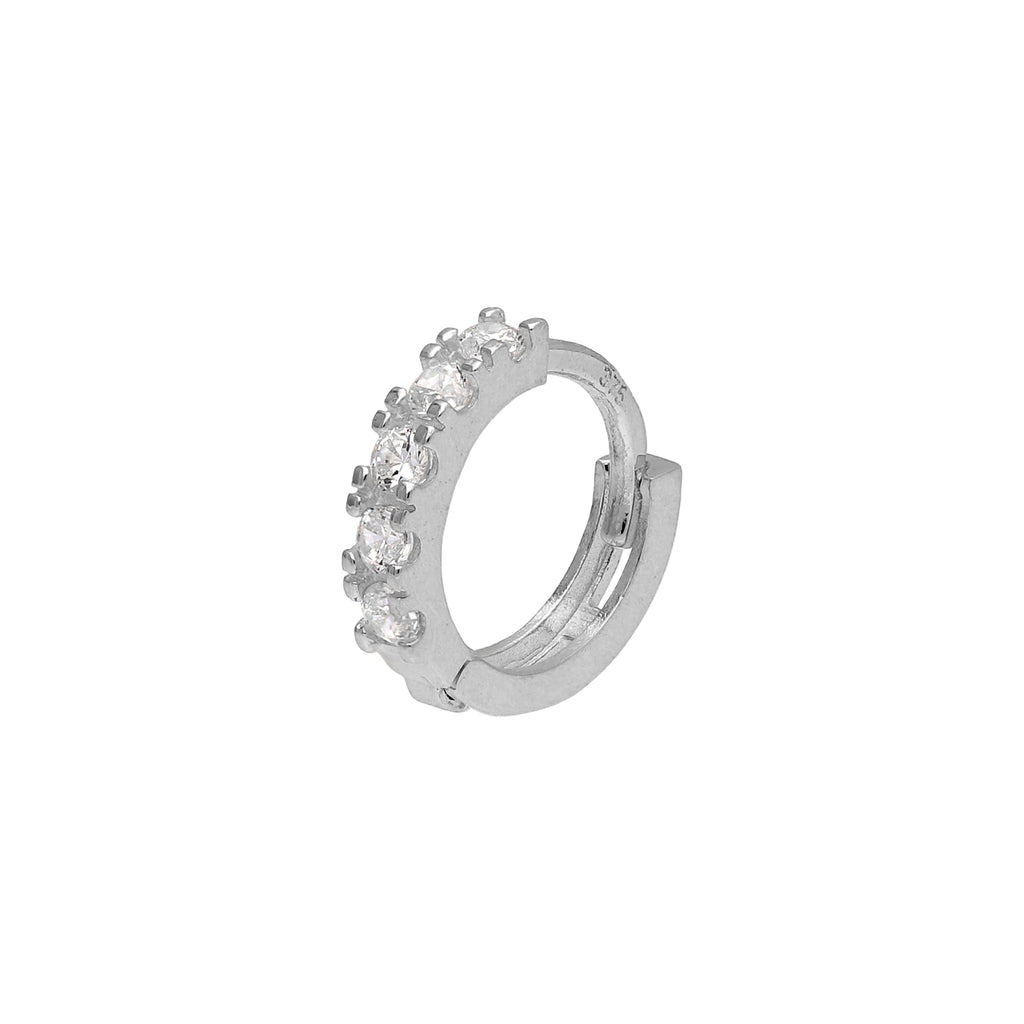 9 Karat Weißgold Winzig Pavé Fassung CZ 8 mm Helix Creolen 26Ga Ohrring