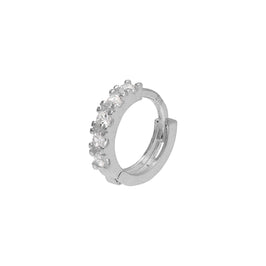 9 Karat Weißgold Winzig Pavé Fassung CZ 8 mm Helix Creolen 26Ga Ohrring