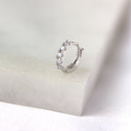 9 Karat Weißgold Winzig Pavé Fassung CZ 8 mm Helix Creolen 26Ga Ohrring