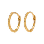 Klein 9 Karat Gold Gedreht 11 mm Klappcreolen Ohrringe