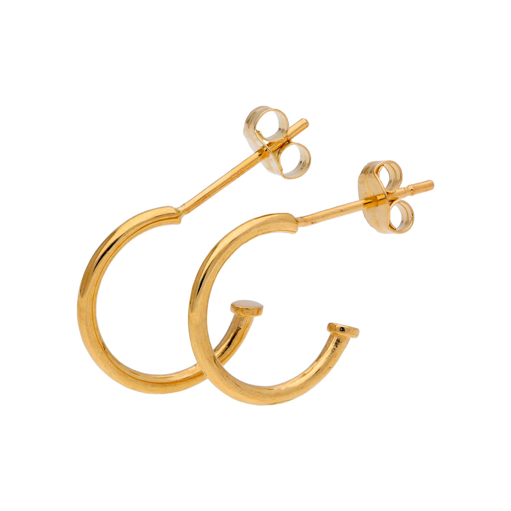 9 Karat Gold Einfach 11 mm Offen Creolen Ohrstecker