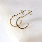 9 Karat Gold Einfach 11 mm Offen Creolen Ohrstecker