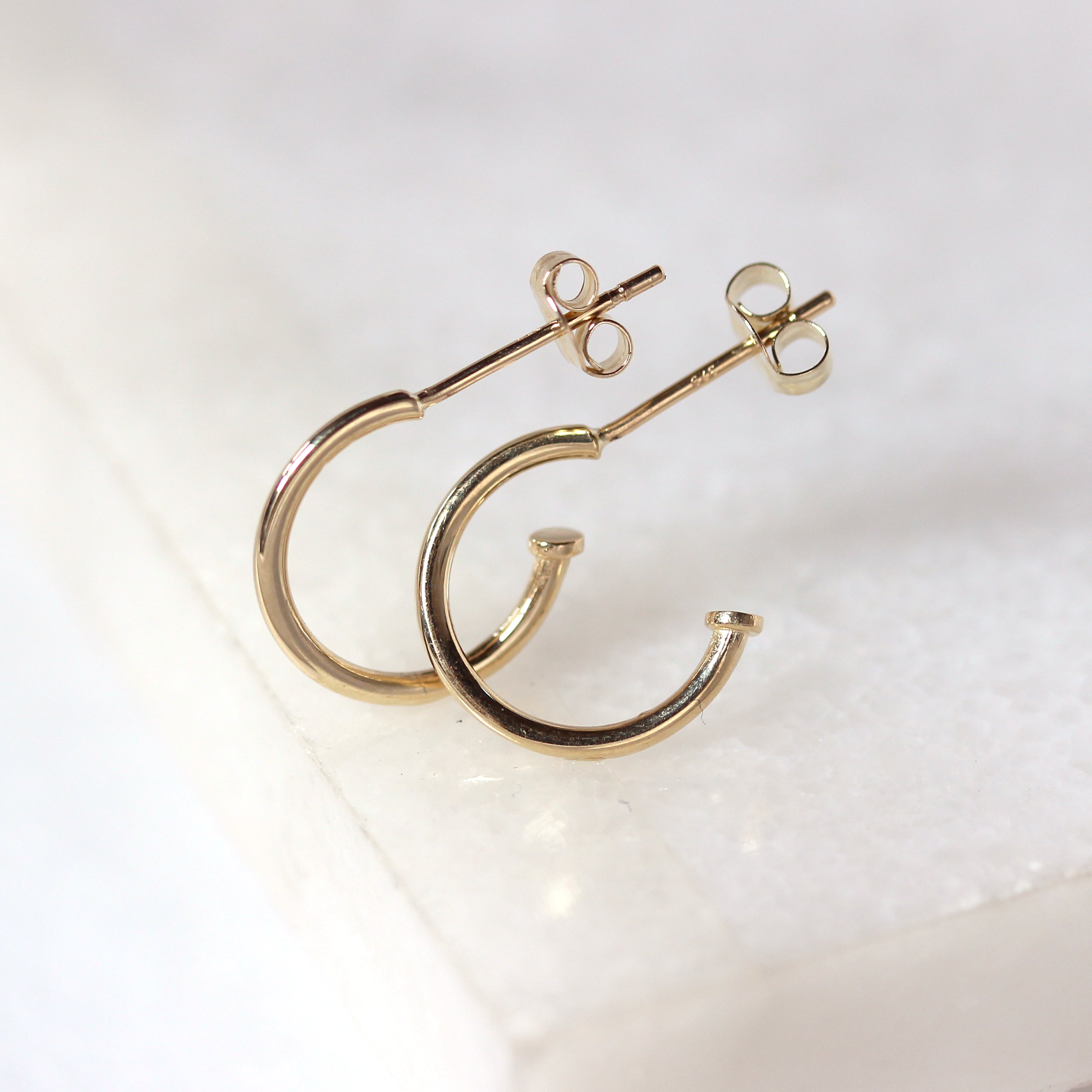 9 Karat Gold Einfach 11 mm Offen Creolen Ohrstecker