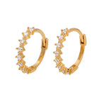9 Karat Gold Krallen Fassung CZ 12 mm Klappcreolen Ohrringe