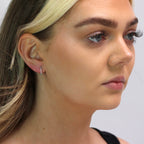 9 Karat Gold Krallen Fassung CZ 12 mm Klappcreolen Ohrringe