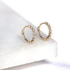 9 Karat Gold Krallen Fassung CZ 12 mm Klappcreolen Ohrringe