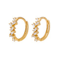 9 Karat Gold Baguette Schliff Krallen Fassung CZ 12 mm Klappcreolen Ohrringe