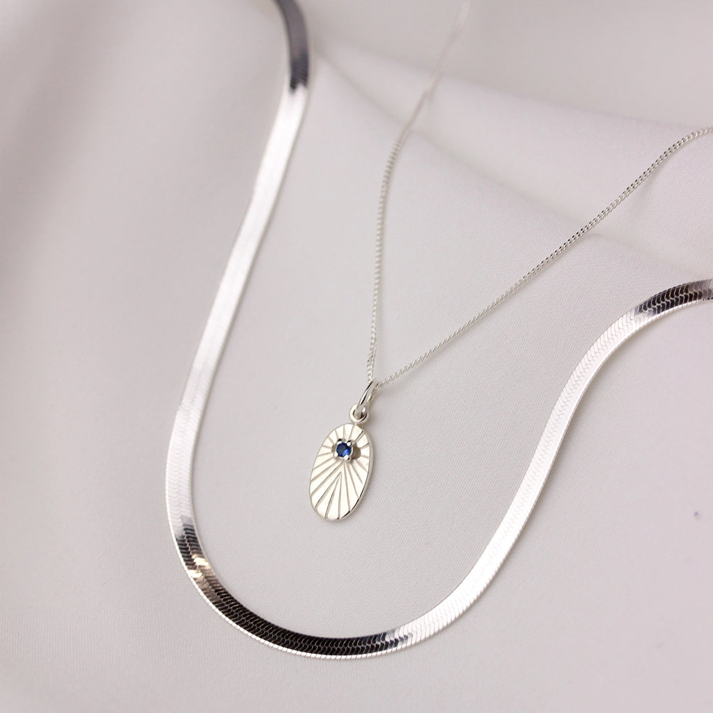 Sterlingsilber Flache Herringbone-Kette 18 - 20 Zoll