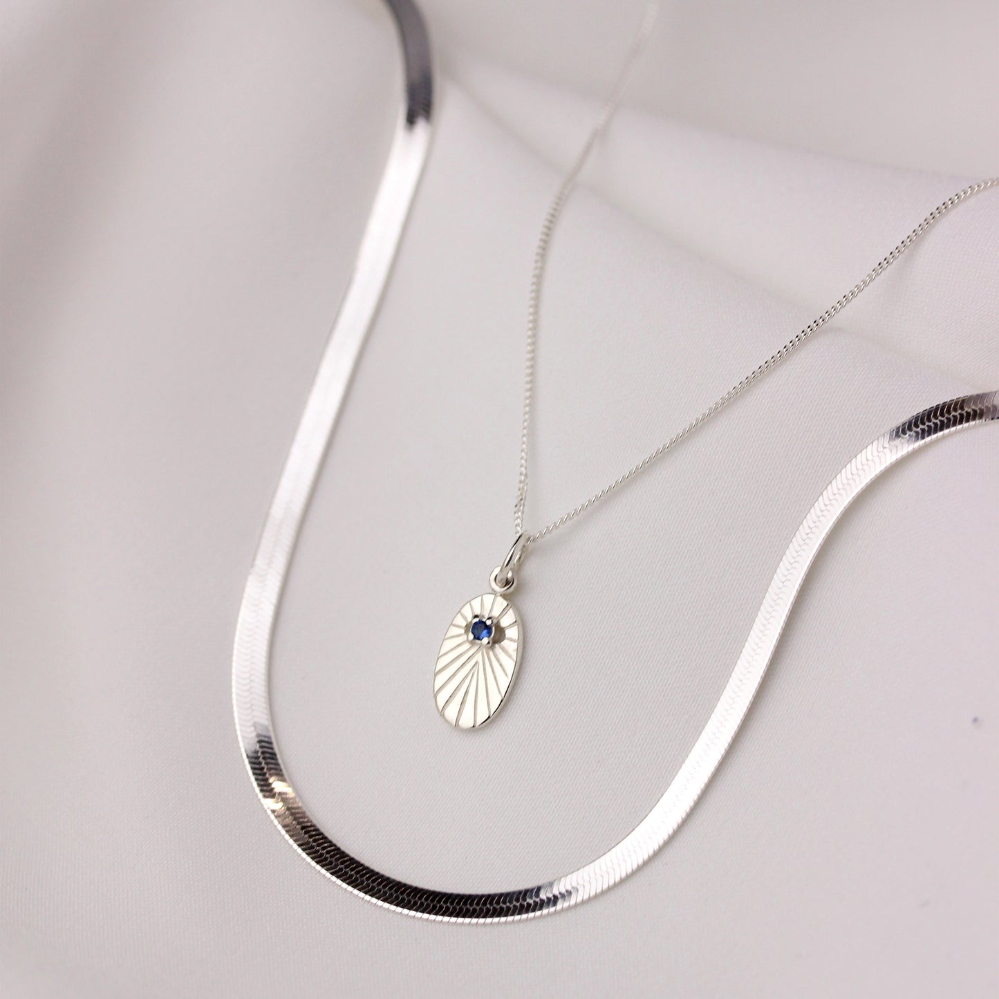 Sterling Silber Flache Herringbone-Kette 18 - 20 Zoll