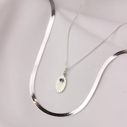 Sterling Silber Flache Herringbone-Kette 18 - 20 Zoll