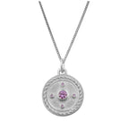 Sterlingsilber Amethyst CZ Seil Medaillon Halskette 14 - 32 Zoll