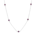 Sterlingsilber Amethyst CZ Februar Geburtsstein Halskette