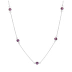 Sterlingsilber Amethyst CZ Februar Geburtsstein Halskette