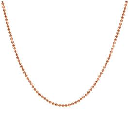 Rosévergoldet Sterlingsilber 1 mm Kügelchenkette 45,5 cm