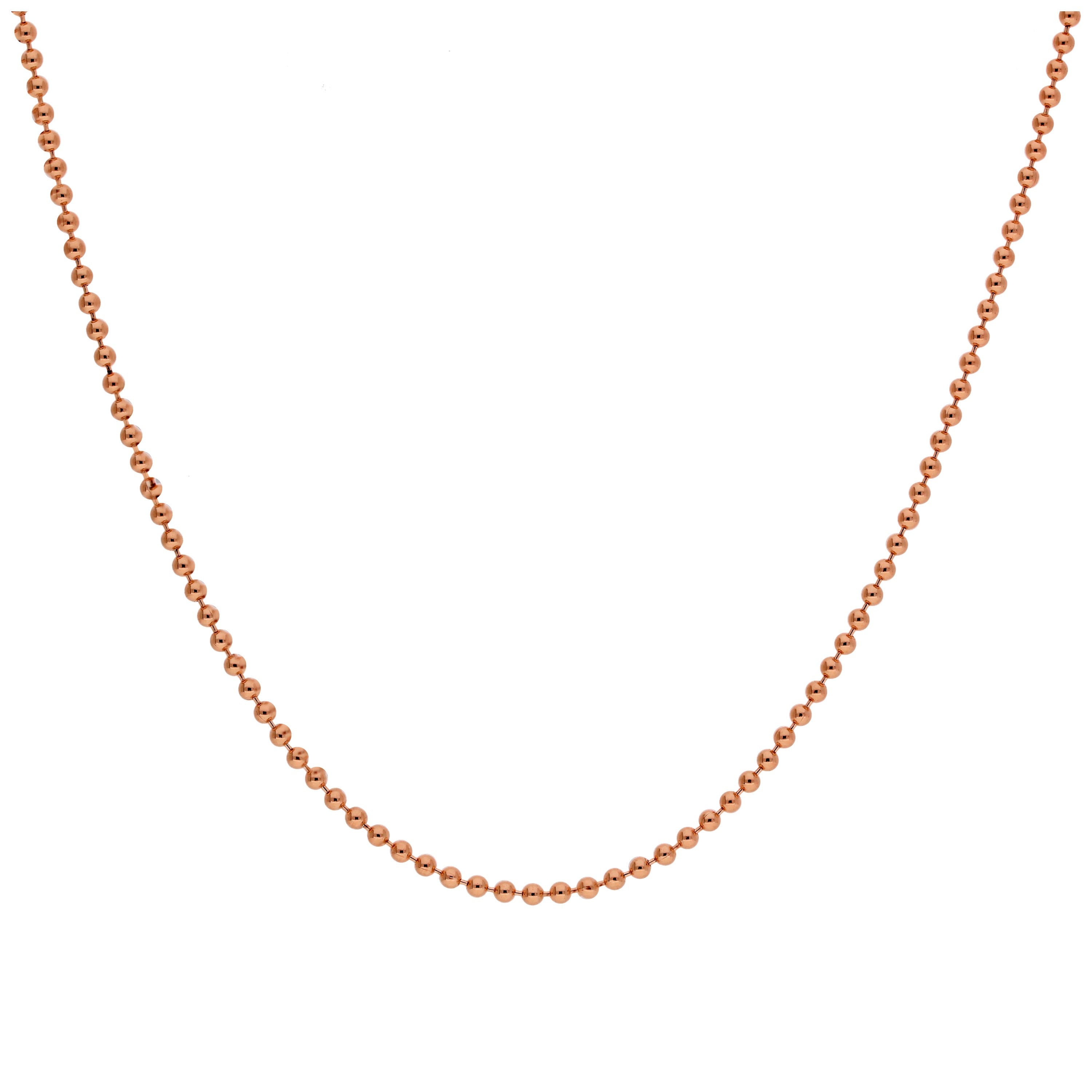 Rosévergoldet Sterlingsilber 1 mm Kügelchenkette 45,5 cm