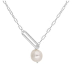 Sterlingsilber Natur Süßwasserperle Hänge Kettenglied Halskette