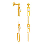 Goldplattierte Sterlingsilber Perlen Ohrstecker