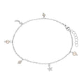 Sterlingsilber Süßwasserperle Anhänger CZ Stern Mond Armband
