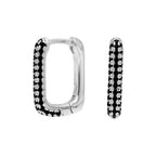 Sterlingsilber Eiförmig Schwarz CZ 15 mm Klappcreolen Ohrringe