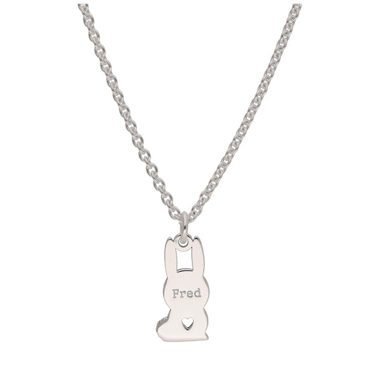 Bespoke Sterling Silver Bunny Rabbit Name Necklace 16 - 24 Inch