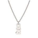 Maßgefertigte Halskette aus Sterlingsilber mit Kaninchen und Namen 40–60 cm