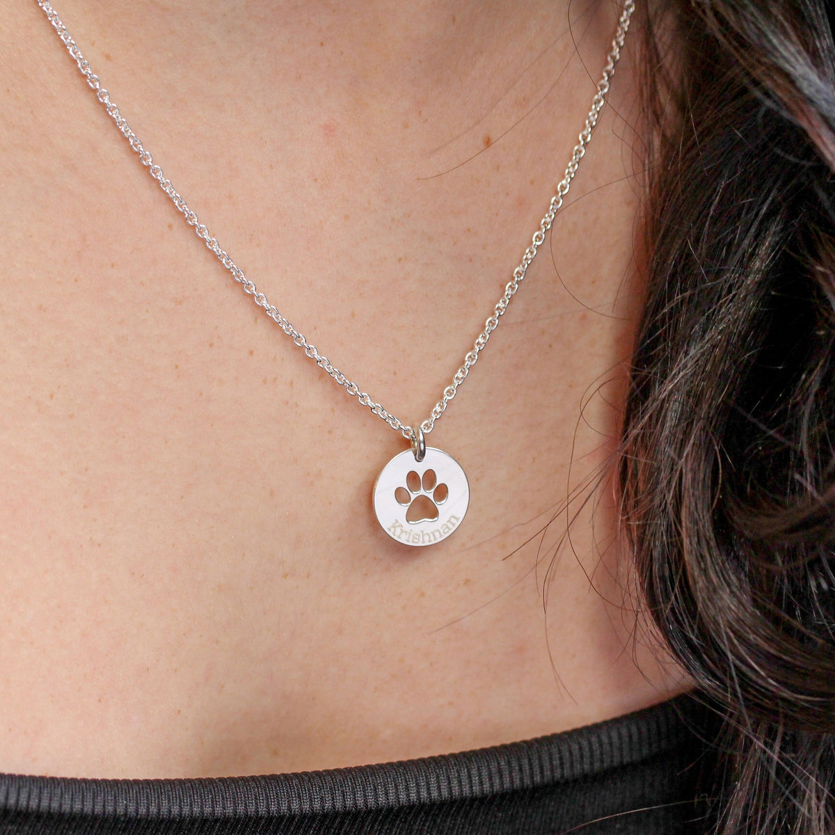 Personalisierte runde Halskette aus Sterlingsilber