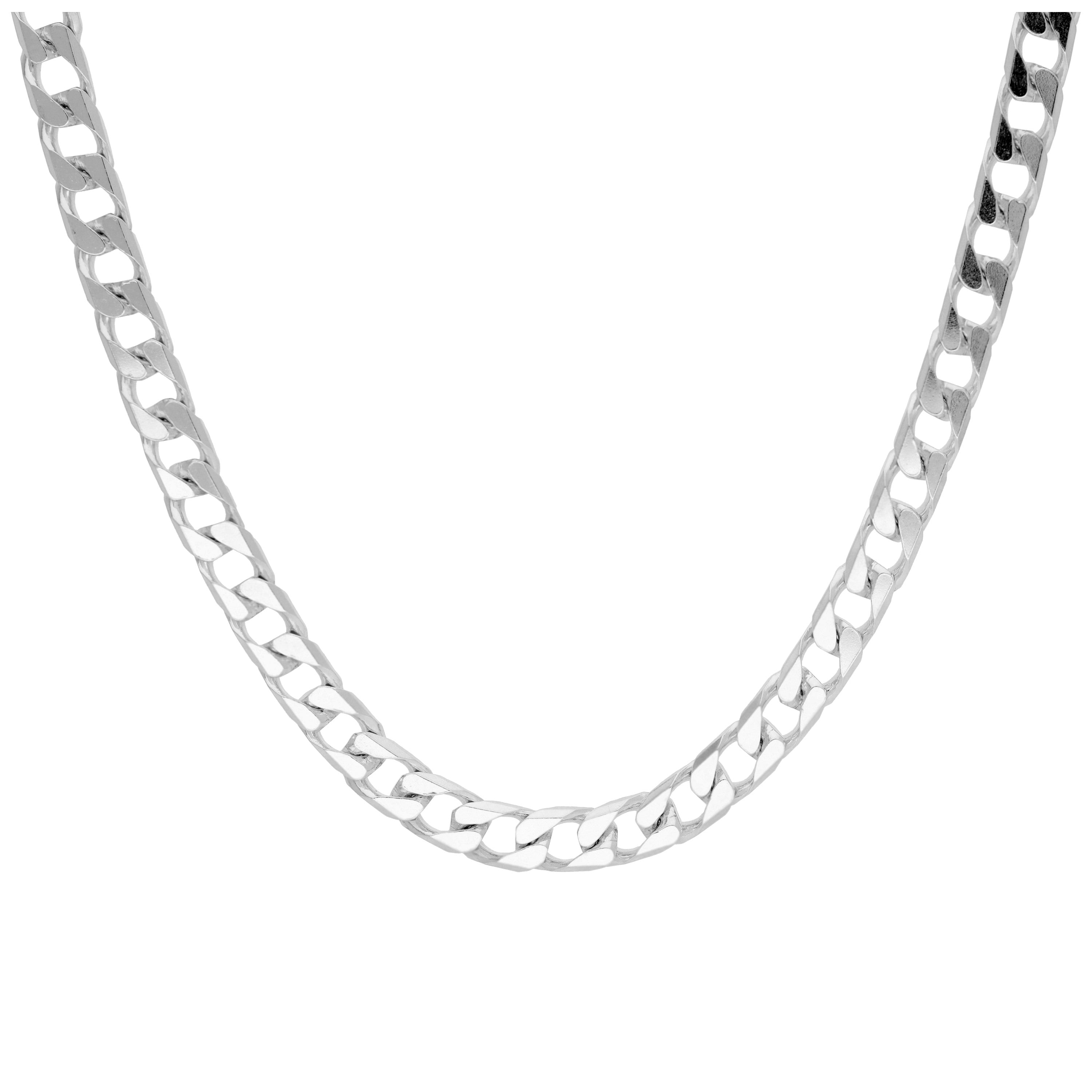 Sterlingsilber Diamantschliff Panzerkette Halskette 40,5 - 45,5 cm