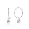 Sterlingsilber CZ April Geburtsstein 12 mm Anhänger Creolen Ohrringe