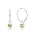 Sterlingsilber Peridot CZ August 12 mm Anhänger Creolen Ohrringe