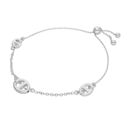 Sterlingsilber Klobig Kettenglied Fein Kette Verstellbar Armband