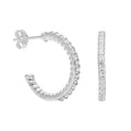 Sterlingsilber CZ Gedreht 18 mm Creolen Ohrstecker