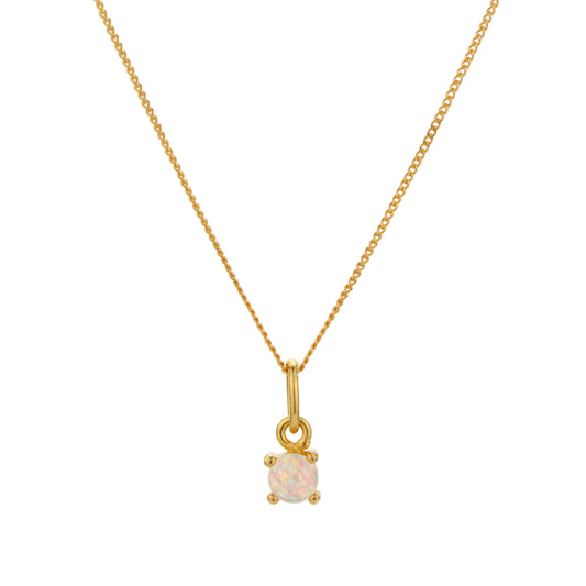 Vergoldete Halskette aus Sterlingsilber mit Turmalin, Oktober, 16+2 Zoll