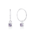 Sterlingsilber Alexandrit CZ Juni 12 mm Anhänger Creolen Ohrringe